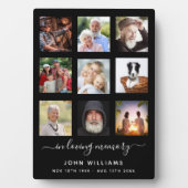 Foto Collage Black Memorial Beerdigung Fotoplatte (Vorderseite)