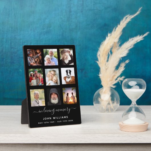 Foto Collage Black Memorial Beerdigung Fotoplatte (Seite)