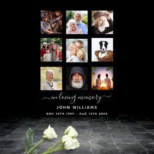Foto Collage Black Memorial Beerdigung Poster
