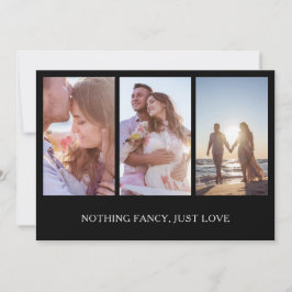 Foto Collage Black Modern Wedding Empfang Einladung