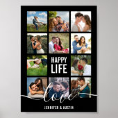 Foto Collage Black Wedding Poster (Vorne)