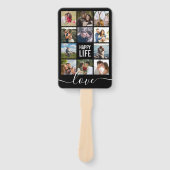 Foto Collage Black Wedding Program Hand Fan Fächer (Vorderseite)