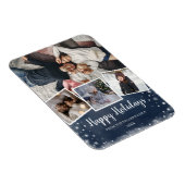 Foto-Collage Blau und Schneeflocken Magnet (Rechte Seite)