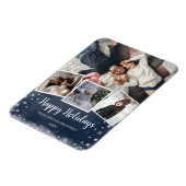 Foto-Collage Blau und Schneeflocken Magnet (Linke Seite)