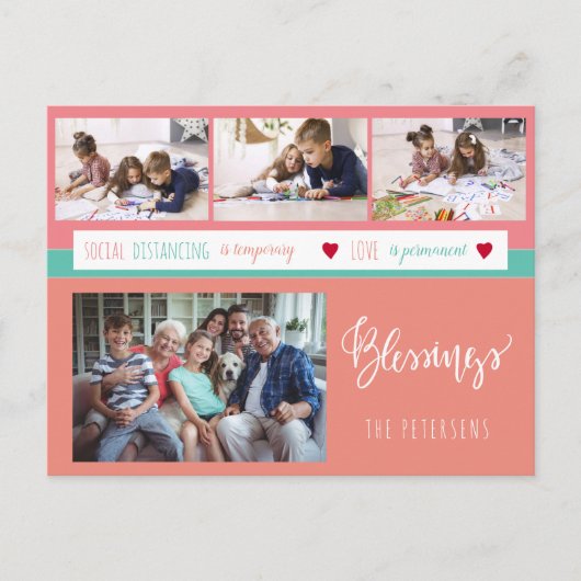 Foto-Collage bleibe bei Liebe der Zuhause-Familie Postkarte (Vorderseite)