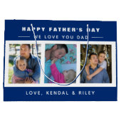 Foto Collage Blue Custom Day Große Geschenktüte (Rückseite)