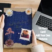 Foto Collage Blue Denim Custom Einladungskarte