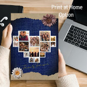 Foto Collage Blue Denim Custom Einladungskarte