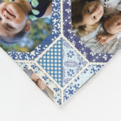 Foto Collage Blue Quilt Look 28 Custom Bild Fleecedecke (Ecke)