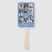 Foto Collage Blue Wedding Programm Fächer (Vorderseite)