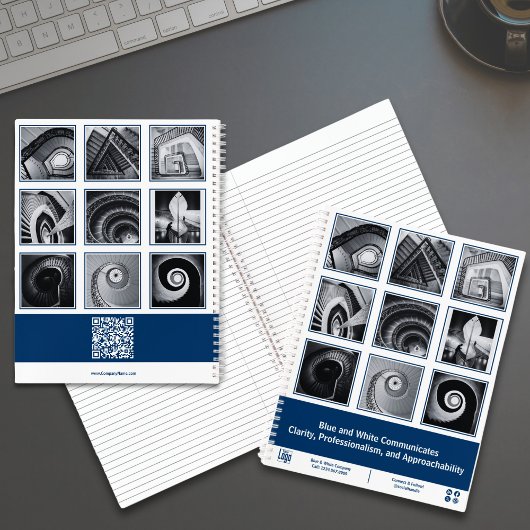 Foto Collage Blue White Small Business Notizblock