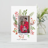 Foto Collage Botanische Weihnachtszeit Feiertagskarte (Stehend Vorderseite)