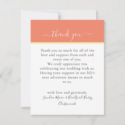 Foto Collage Burnt Orange Coral Wedding / Liebe Dankeskarte (Rückseite)
