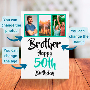 Foto-Collage Card 50. Geburtstag Karte