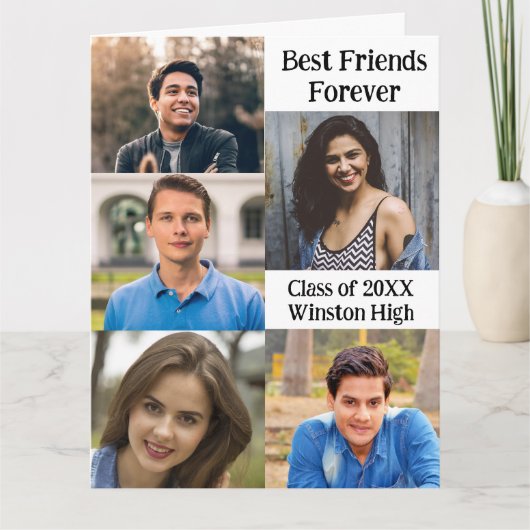 Foto Collage Card für die besten Schulfreunde Karte (Vorderseite)