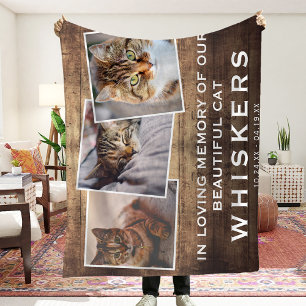Foto-Collage Cat/Hunde-Gedenkstätte Rustikales Lan Fleecedecke