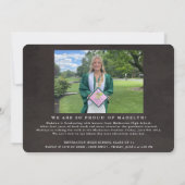 Foto Collage Chalkboard Grad Party Einladung (Rückseite)