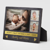 Foto Collage Chalkboard zum ersten Vatertag 3 Fotoplatte (Seite)