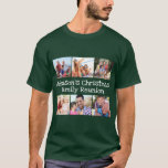 Foto Collage Christmas Family Wiedersehen personal T-Shirt<br><div class="desc">Foto Collage Weihnachtsfamilie Wiedersehen Personalisiertes Design. Feiern Sie Ihre Wiedersehen zu Weihnachten mit einer 6-Foto-Collage auf einem lustigen Rot-Weiß-Design. Wählen Sie die Fotos Ihrer Familie aus, oder machen Sie es als After-Event-Geschenk und fügen Sie Fotos aus einer Veranstaltung hinzu. Erleben Sie einen tollen Familienurlaub, ein Jubiläum oder ein Familiengeschenk für...</div>