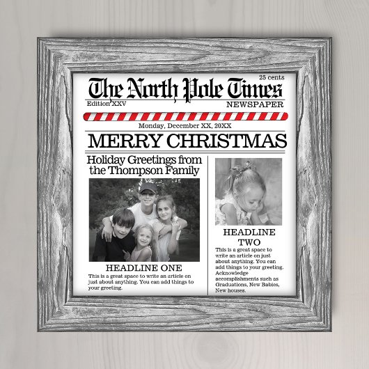 Foto Collage Christmas Zeitung Whimsical Poster