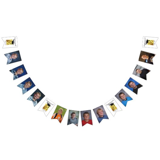 Foto Collage Class of Black Gold Abschluss Wimpelkette (Alle)