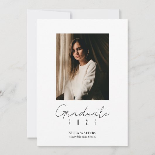 Foto Collage Class of Script Modern Grad Ankündigung (Vorderseite)