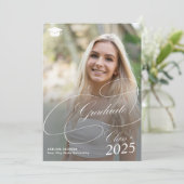 Foto Collage Classic Graduate Script Abschluss Ankündigung (Stehend Vorderseite)