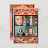 Foto Collage Coral Lace - 3x5 Grad Ankündigung (Vorne/Hinten)