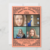 Foto Collage Coral Lace - Abschluss Ankündigung (Vorderseite)