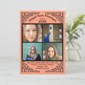 Foto Collage Coral Lace - Abschluss Ankündigung (Stehend Vorderseite)