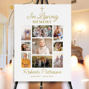 Foto Collage Cross Beerdigung Memorial Willkommen Poster