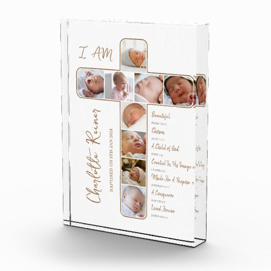 Foto Collage Cross Shaped Baptisgift (Rechts)