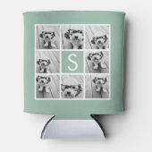 Foto Collage Custom Monogram Minze Green Dosenkühler (Vorderseite)