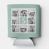 Foto Collage Custom Monogram Minze Green Dosenkühler (Rückseite)