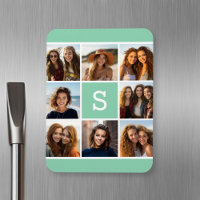 Foto Collage Custom Monogram Minze Green