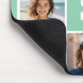 Foto Collage Custom Monogram Minze Green Mousepad (Ecke)