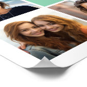 Foto Collage Custom Monogram Minze Green Poster (Ecke)