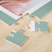 Foto Collage Custom Monogram Minze Green Puzzle (Seite)