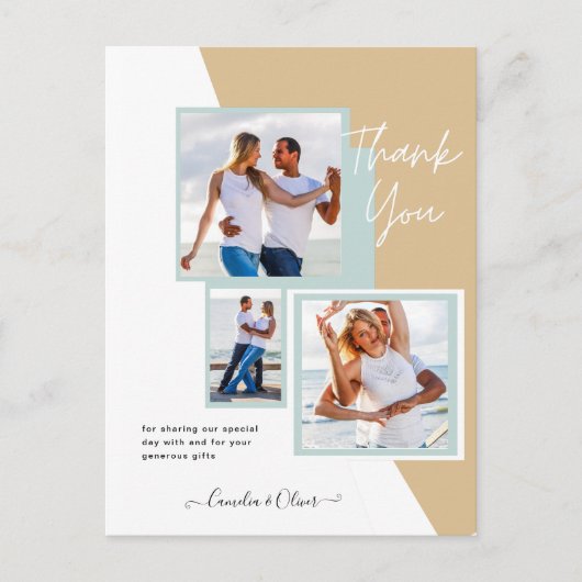 Foto Collage DANK IHNEN Hochzeit/Baby/Graduate/JA Postkarte (Vorderseite)