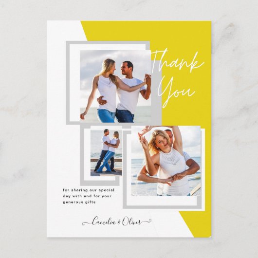 Foto Collage DANK IHNEN Hochzeit/Baby/Graduate/JA Postkarte (Vorderseite)