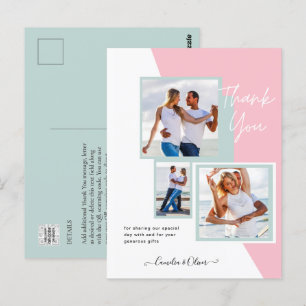 Foto Collage DANK IHNEN Hochzeit/Baby/Graduate/JA Postkarte