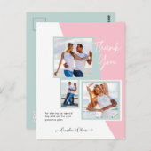 Foto Collage DANK IHNEN Hochzeit/Baby/Graduate/JA Postkarte (Vorne/Hinten)