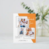 Foto Collage DANK IHNEN Hochzeit/Baby/Graduate/JA Postkarte (Stehend Vorderseite)