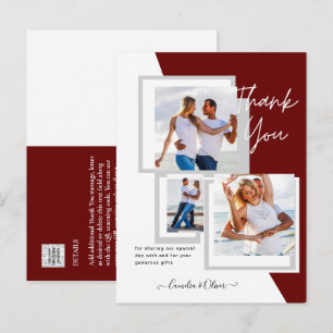 Foto Collage DANK IHNEN Hochzeit/Baby/Graduate/JA Postkarte