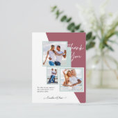 Foto Collage DANK IHNEN Hochzeit/Baby/Graduate/JA Postkarte (Stehend Vorderseite)