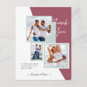 Foto Collage DANK IHNEN Hochzeit/Baby/Graduate/JA Postkarte (Vorderseite)