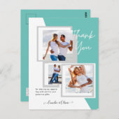 Foto Collage DANK IHNEN Hochzeit/Baby/Graduate/JA Postkarte (Vorne/Hinten)