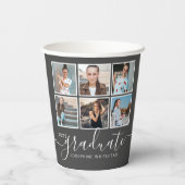 Foto Collage Dark Gray Graduation Party Pappbecher (Rückseite)