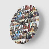 Foto Collage Delft 6 Runde Wanduhr (Winkel)