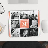 Foto Collage der Coral Monogram Familie Mousepad